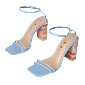 Lulus Baby Blue & Marble heeled shoes